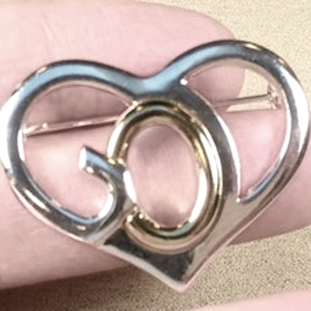 SJ SILVER GOLD " GOD" BROOCH PIN